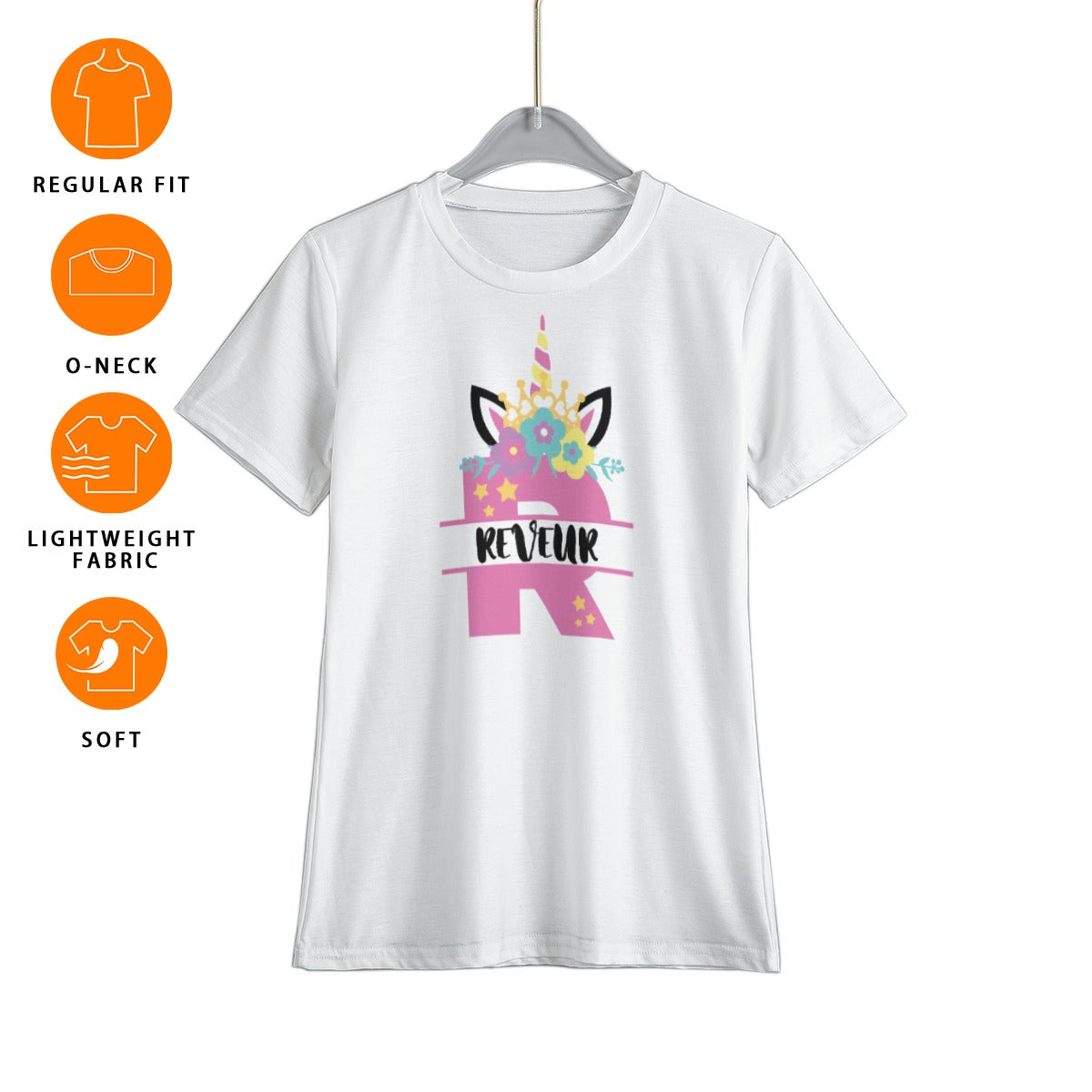 House Collection - Unicorn Horn Reveur All-Over Print Kid's T-Shirt (whiite)