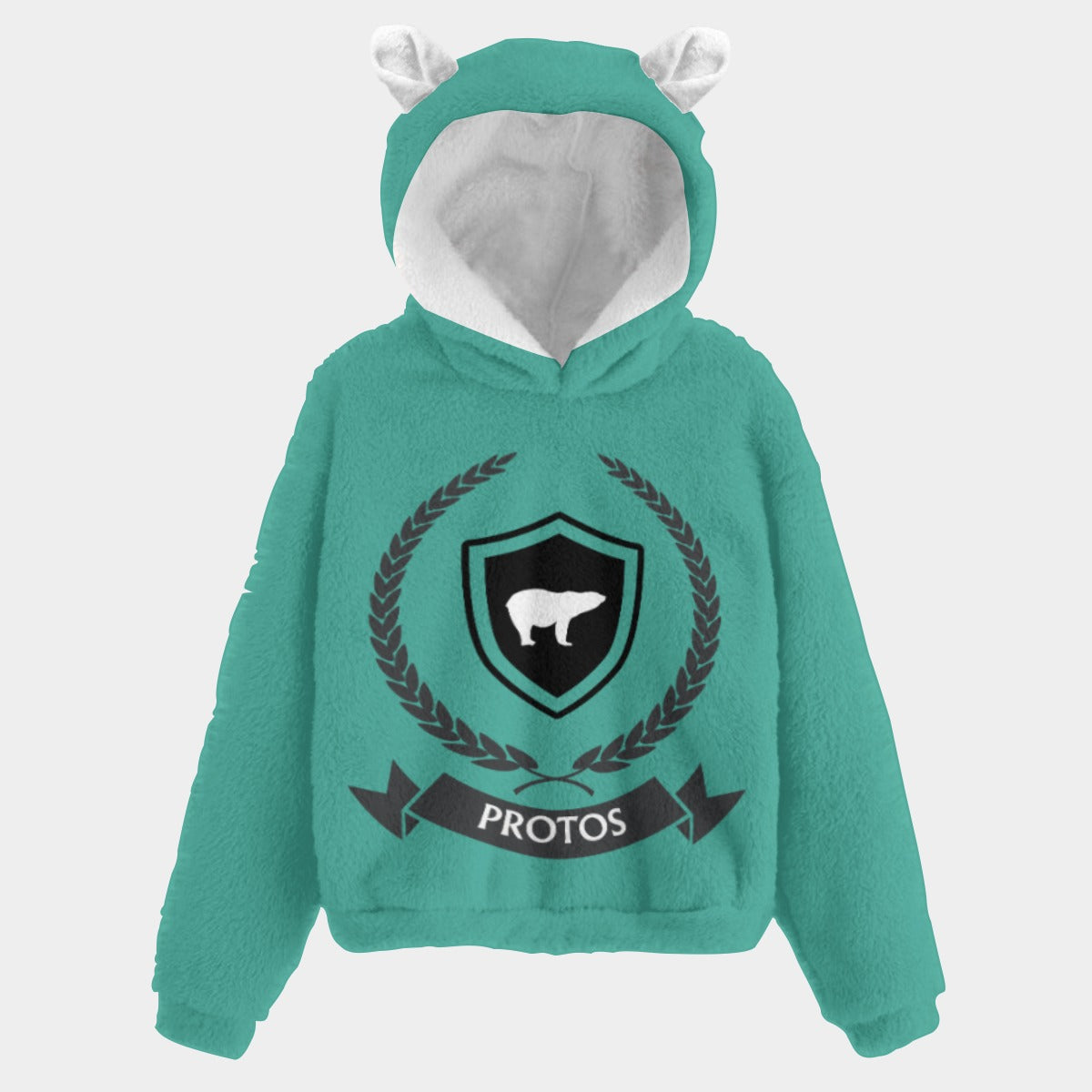 House Collection - Protos Bear All-Over Print Kid’s Borg Fleece Sweatshirt With Ear