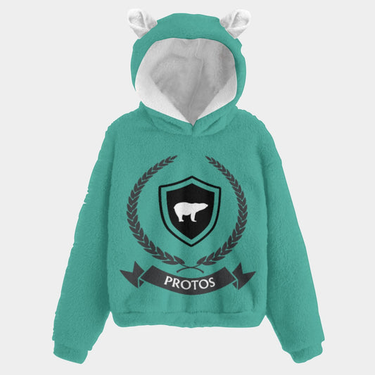 House Collection - Protos Bear All-Over Print Kid’s Borg Fleece Sweatshirt With Ear