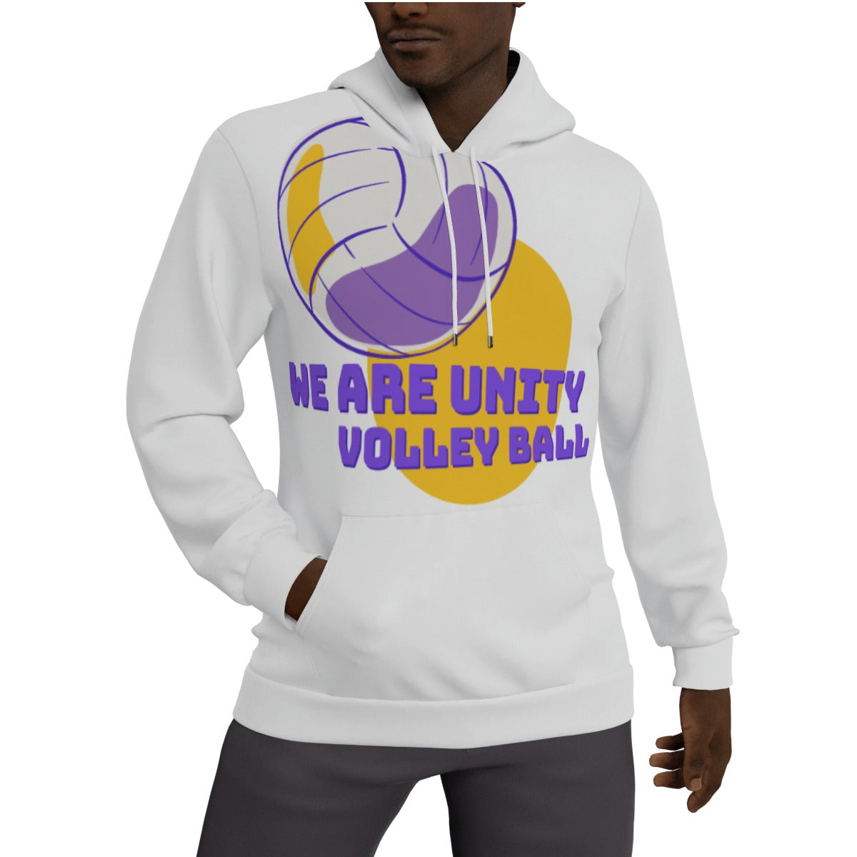 All-Over Print Men's Unity Volleyball Thicken Pullover Hoodie