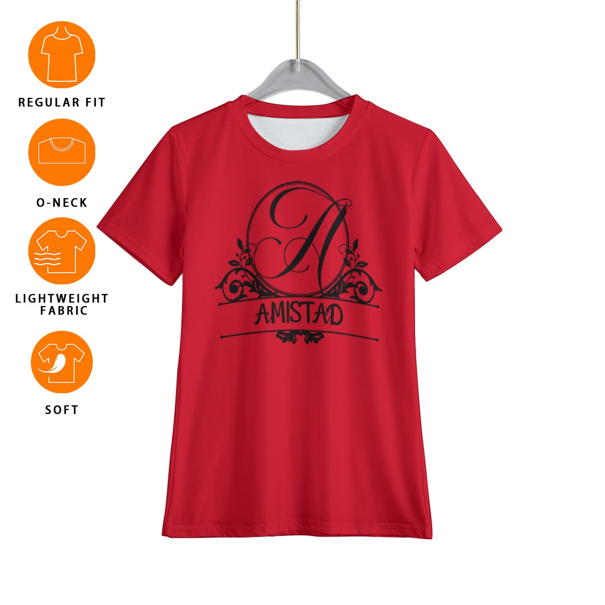 House Collection T-Shirt Amistad "A: All-Over Print Kid's T-Shirt Red