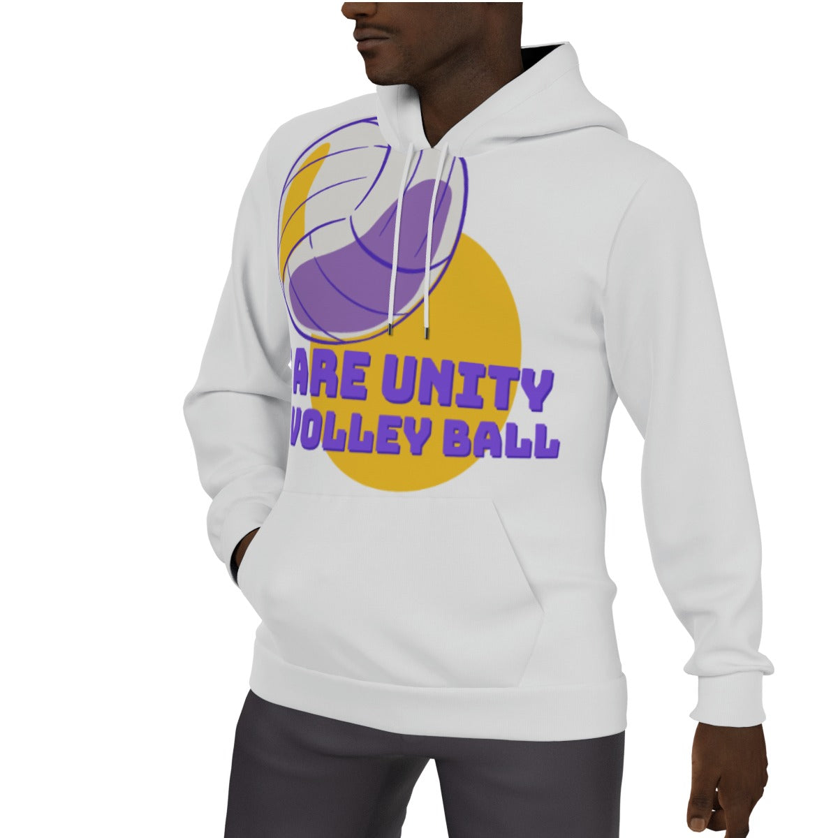 All-Over Print Men's Unity Volleyball Thicken Pullover Hoodie
