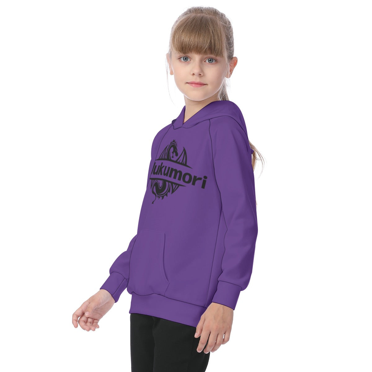 House Collection - Nukumori - Dragon - All-Over Print Kid's Raglan Pullover Hoodie