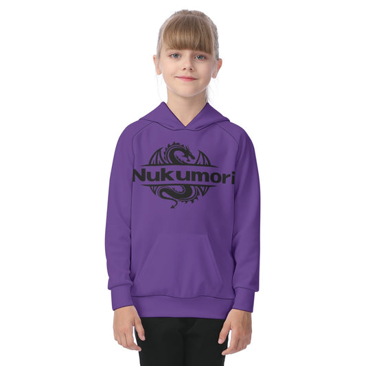 House Collection - Nukumori - Dragon - All-Over Print Kid's Raglan Pullover Hoodie