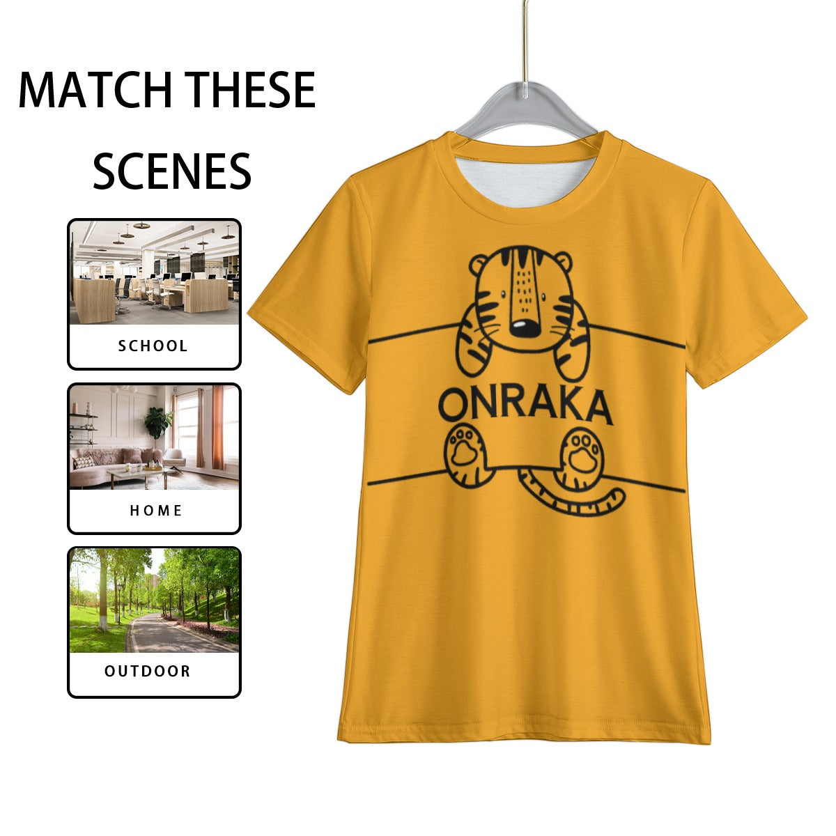House Collection Onraka Tiger Cub All-Over Print Kid's T-Shirt Orange