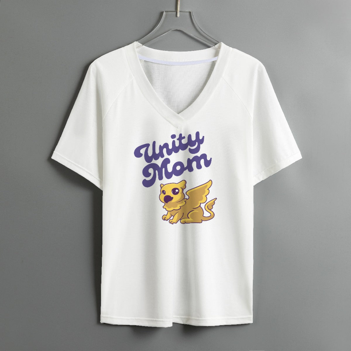 All-Over Print Unity Mom Women's V-neck T-shirt With Short Sleeve