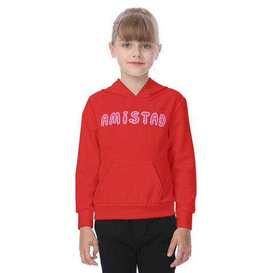 House Collection - Amistad - Pink Hearts All-Over Print Oversized Kid's Hoodie