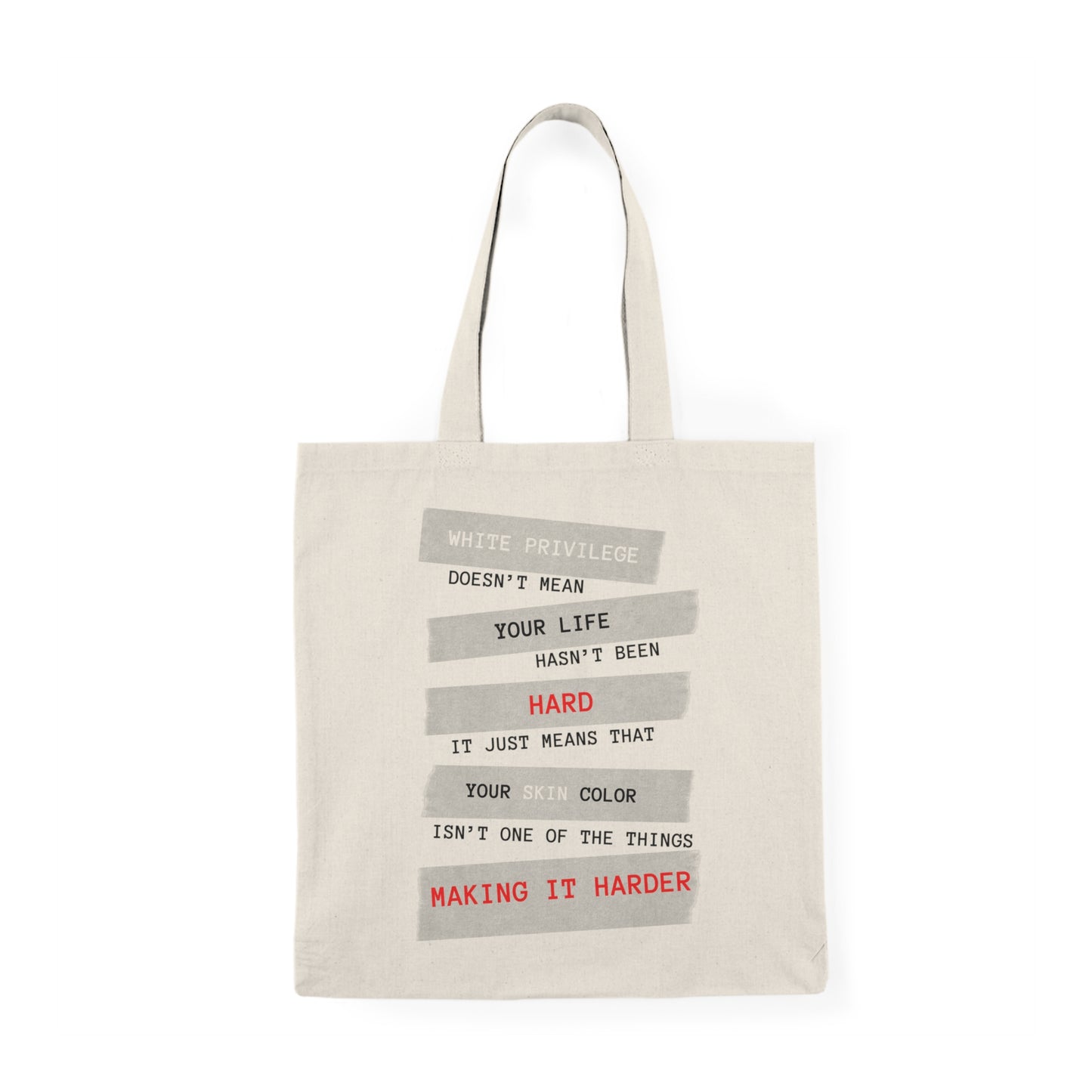 White Privledge Natural Tote Bag